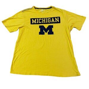 University Of Michigan Wolverines T-Shirt Colosseum Mens XL Yellow Short Sleeve